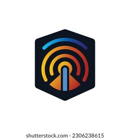 Sechseckform WLAN Unternehmen einfache Logo-Vektorgrafik-Design-Vorlage
