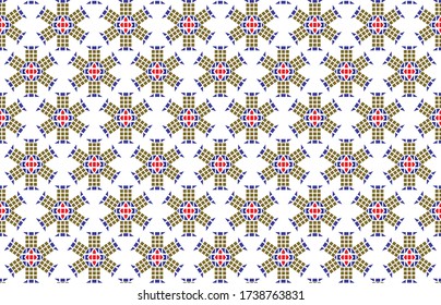 Hexagonal shaped gold block star repeating pattern