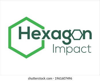 
Hexagonal shaped logo green color