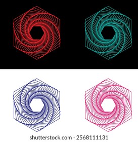 Hexagonal Shapes Colorful logo Design