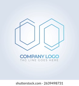 Hexagonal shapes company logo template design