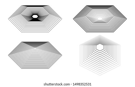hexagonal shapes lines modern art design