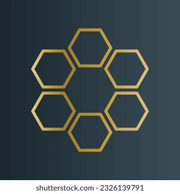 Hexagonal Shapes Ripple Effect. 7 Hexagon. Honeycomb.