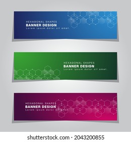 Hexagonal Shapes Template Banner Marketing Ad Design Vector for Event Background