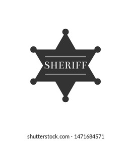 Hexagonal sheriff star icon isolated. Sheriff badge symbol. Flat design. Vector Illustration