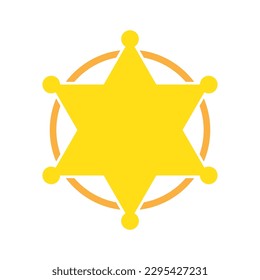 Icono de Hexagonal Sheriff Star aislado. Icono de estrella vector amarillo. Estrella de diseño plano. Estrella hexagonal del vector