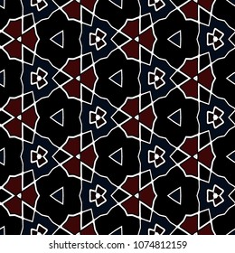 Hexagonal simmetry vector ornaments. Geometric pattern for ceramic tile, surface design, textiles, printing, wallpaper.The endless texture with abstract stars.