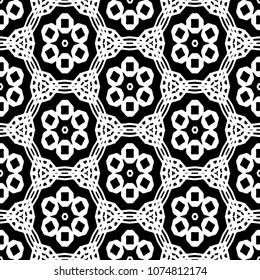Hexagonal simmetry vector ornaments. Geometric pattern for ceramic tile, surface design, textiles, printing, wallpaper.The endless texture with abstract stars.