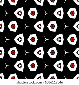 Hexagonal simmetry vector ornaments. Geometric pattern for ceramic tile, surface design, textiles, printing, wallpaper.The endless texture with abstract stars.