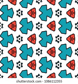 Hexagonal simmetry vector ornaments. Geometric pattern for ceramic tile, surface design, textiles, printing, wallpaper.The endless texture with abstract stars.