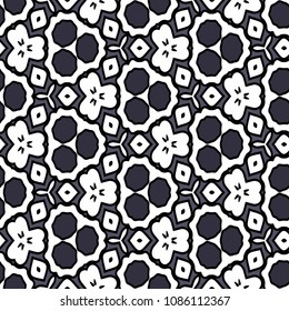 Hexagonal simmetry vector ornaments. Geometric pattern for ceramic tile, surface design, textiles, printing, wallpaper.The endless texture with abstract stars.