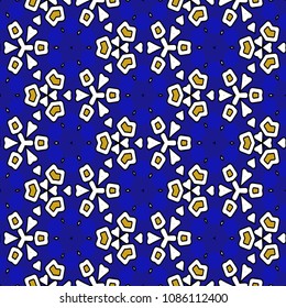 Hexagonal simmetry vector ornaments. Geometric pattern for ceramic tile, surface design, textiles, printing, wallpaper.The endless texture with abstract stars.