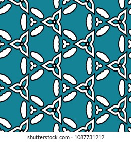 Hexagonal simmetry vector ornaments. Geometric pattern for ceramic tile, surface design, textiles, printing, wallpaper.The endless texture with abstract stars.