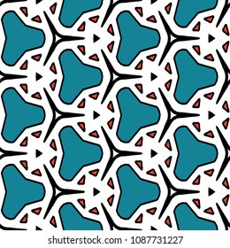 Hexagonal simmetry vector ornaments. Geometric pattern for ceramic tile, surface design, textiles, printing, wallpaper.The endless texture with abstract stars.