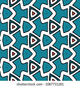 Hexagonal simmetry vector ornaments. Geometric pattern for ceramic tile, surface design, textiles, printing, wallpaper.The endless texture with abstract stars.