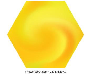 Hexagonal smooth background. Trendy soft color theme. Simple backdrop in style of 90th, 80th, 70h. Yellow elegant and easy editable colorful fluid cover for your creative projects.