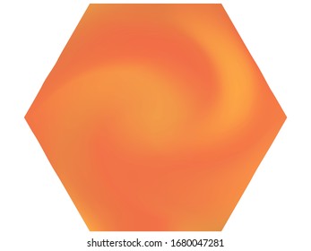 Hexagonal smooth background. Trendy soft color element. Neon backdrop in style of 90th, 80th, 70h. Orange elegant and easy editable colorful fluid cover for your creative projects.