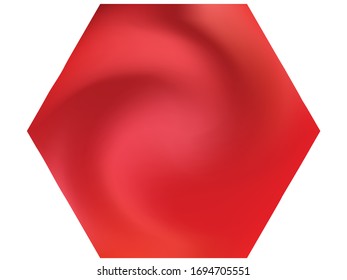 Hexagonal smooth background. Trendy soft color polygon. Surreal backdrop in style of 90th, 80th, 70h. Red elegant and easy editable colorful fluid cover for your creative projects.