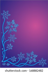 Hexagonal snowflakes in the form of a flower on a light blue based.EPS 10 vector illustration.