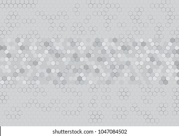 Hexagonal solids with circuit line, Technology abstract, geometry and engineering concept, Vector illustration, Backdrop, wallpaper, template.
