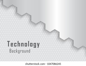 Hexagonal solids with line, Technology abstract, geometry and engineering concept, Vector illustration background, Backdrop, wallpaper, template.