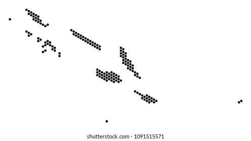 Hexagonal Solomon Islands map. Vector geographic plan on a white background. Abstract Solomon Islands map composition is formed of honeycomb elements.