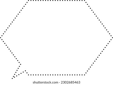 Hexagonal speech bubble Dotted line White paint