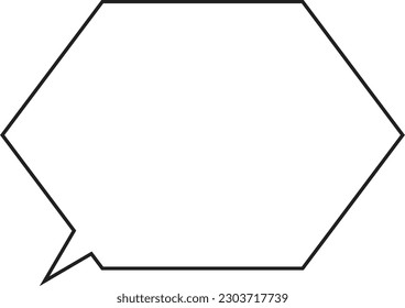 Hexagonal speech bubble Solid line Painted white