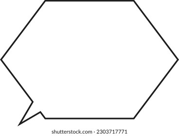 Hexagonal speech bubbles Solid line Outline only
