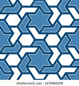 Papel tapiz de formas estrella exageradas. Patrón transparente.Estrellas, hexagones, figuras adornadas.Polígonos motif.Papel digital, abstracto.Fondo geométrico. Fondo étnico.