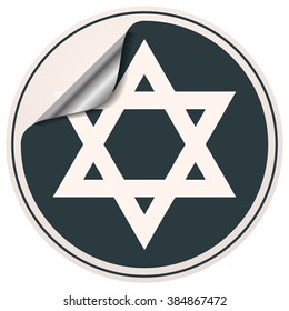 Hexagonal Star Sticker, vector Illustration. 