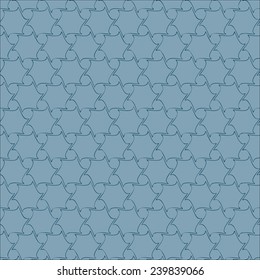 Hexagonal Stars Retro Seamless Pattern Vector Illustration. 