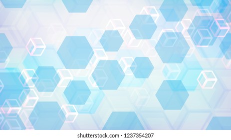 Hexagonal structure Abstract molecules concept Medical, science, technology vector background