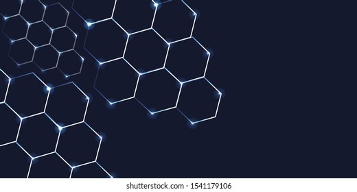 
Hexagonal structure molecule dna of neurons system, genetic and chemical compounds, medical or scientific background