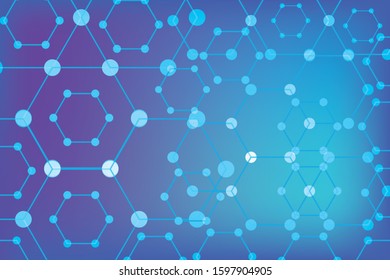 Hexagonal structure molecule dna of neurons system, genetic and chemical compounds, medical or scientific background for banner or flyer