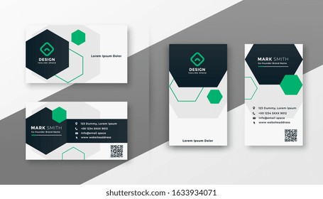 hexagonal style modern business card template set