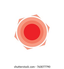 hexagonal sun light gradation design logo vector