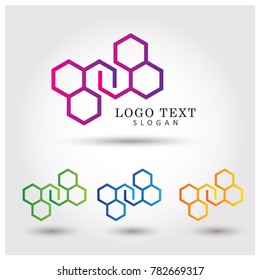 Hexagonal Symbol & Icon Logo Vector Template