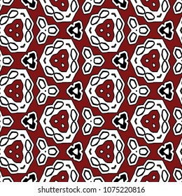 Hexagonal symmetry vector ornaments. Geometric pattern for ceramic tile, surface design, textiles, printing, wallpaper.The endless texture with abstract stars.