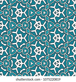 Hexagonal symmetry vector ornaments. Geometric pattern for ceramic tile, surface design, textiles, printing, wallpaper.The endless texture with abstract stars.