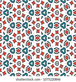 Hexagonal symmetry vector ornaments. Geometric pattern for ceramic tile, surface design, textiles, printing, wallpaper.The endless texture with abstract stars.