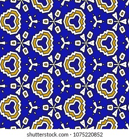 Hexagonal symmetry vector ornaments. Geometric pattern for ceramic tile, surface design, textiles, printing, wallpaper.The endless texture with abstract stars.