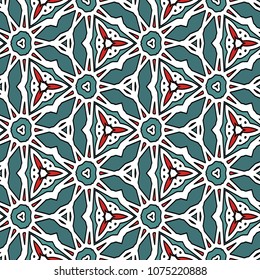 Hexagonal symmetry vector ornaments. Geometric pattern for ceramic tile, surface design, textiles, printing, wallpaper.The endless texture with abstract stars.