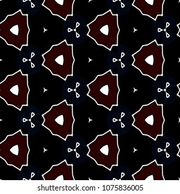Hexagonal symmetry vector ornaments. Geometric pattern for ceramic tile, surface design, textiles, printing, wallpaper.The endless texture with abstract stars.