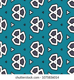 Hexagonal symmetry vector ornaments. Geometric pattern for ceramic tile, surface design, textiles, printing, wallpaper.The endless texture with abstract stars.