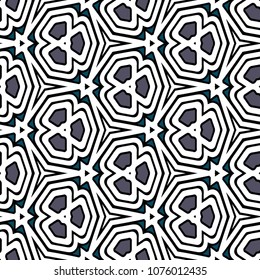 Hexagonal symmetry vector ornaments. Geometric pattern for ceramic tile, surface design, textiles, printing, wallpaper.The endless texture with abstract stars.