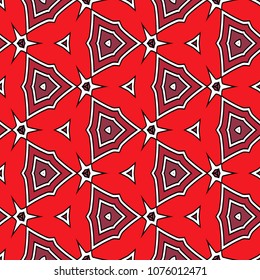 Hexagonal symmetry vector ornaments. Geometric pattern for ceramic tile, surface design, textiles, printing, wallpaper.The endless texture with abstract stars.
