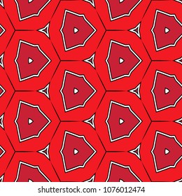 Hexagonal symmetry vector ornaments. Geometric pattern for ceramic tile, surface design, textiles, printing, wallpaper.The endless texture with abstract stars.