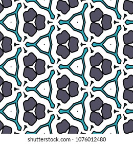 Hexagonal symmetry vector ornaments. Geometric pattern for ceramic tile, surface design, textiles, printing, wallpaper.The endless texture with abstract stars.