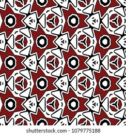 Hexagonal symmetry vector ornaments. Geometric pattern for ceramic tile, surface design, textiles, printing, wallpaper.The endless texture with abstract stars.